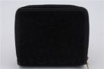 Auth CELINE C Macadam Blason Pattern Bifold Wallet Suede Leather Black Box 1729D Discount