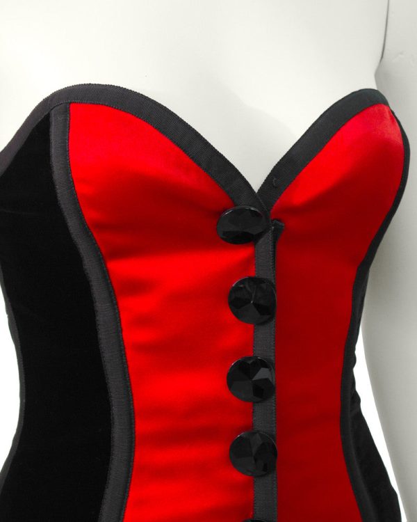 Red & Black Bustier and Skirt Ensemble Discount