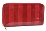 Auth LOUIS VUITTON Vernis Rayures Zippy Wallet Long Purse Red M91718 LV H4843 Hot on Sale