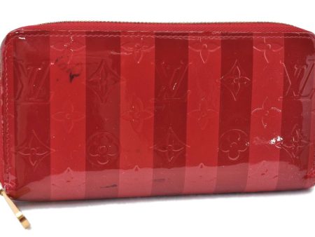 Auth LOUIS VUITTON Vernis Rayures Zippy Wallet Long Purse Red M91718 LV H4843 Hot on Sale