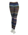 Blue and Olive Knit Striped Legging Fashion