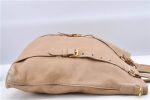 Authentic PRADA Leather Shoulder Tote Bag Beige H9521 Fashion