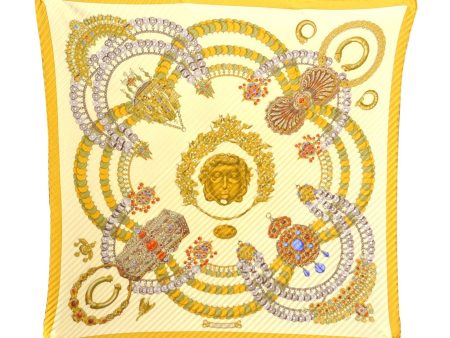 Authentic HERMES Pleats Scarf  KOSMIMA  Silk Yellow Box H4241 Hot on Sale