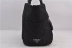 Authentic PRADA Nylon 2Way Leather Shoulder Tote Bag Black 1360D Online Sale