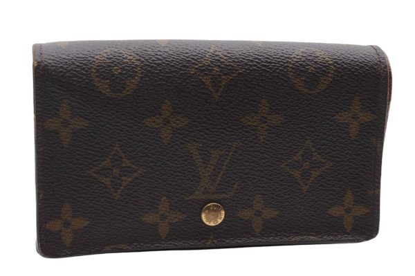 Auth LOUIS VUITTON Damier Porte Monnaie Billets Tresor Wallet N61730 LV 7849B For Cheap