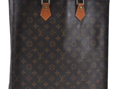 Authentic LOUIS VUITTON Monogram Sac Plat Hand Bag M51140 LV G5112 Sale