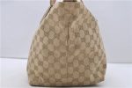 Authentic GUCCI Shoulder Tote Bag GG Canvas Leather 131230 Beige Gold 2272D For Discount