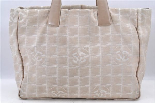 Authentic CHANEL New Travel Line Shoulder Tote Bag Nylon Leather Beige H9276 Online Sale