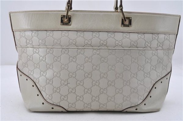 Authentic GUCCI Guccissima GG Leather Shoulder Tote Bag 145993 White 0848D Supply