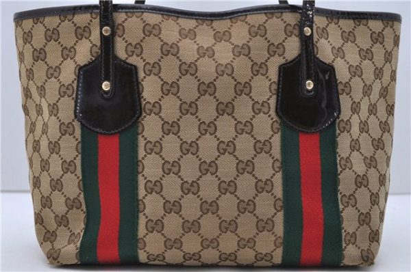 Auth GUCCI Jolie Web Sherry Line Shoulder Tote Bag GG Canvas 211971 Brown 1453D For Cheap