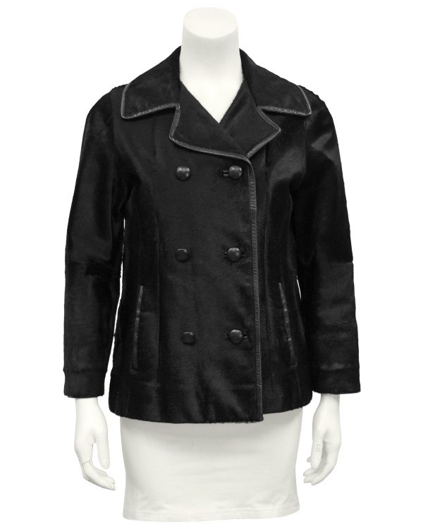 Black Pony Hair Dress and Jacket Set Supply