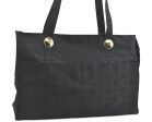 Authentic MCM Nylon Vintage Shoulder Tote Bag Black H3871 Supply