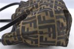 Authentic FENDI Zucca Tote Bag Nylon Leather Brown H9599 Online now