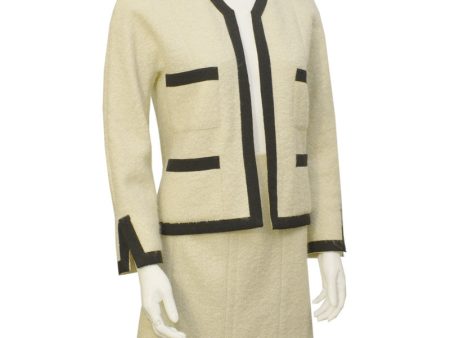 Cream Boucle Haute Couture Jacket and Skirt from 1986 1987 Cheap