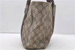 Authentic GUCCI Vintage Tote Hand Bag GG PVC Leather 141976 Brown 1988D Fashion