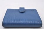 Auth Louis Vuitton Epi Porte Billets Compact Wallet Purse Blue M63555 LV 0368D Sale