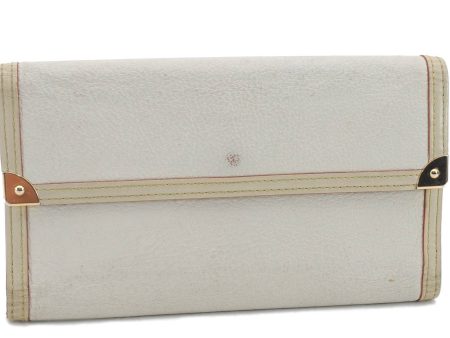 Auth Louis Vuitton Suhali Porte Tresor International Wallet M91839 White 0445D For Discount