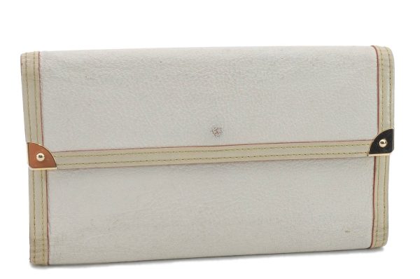 Auth Louis Vuitton Suhali Porte Tresor International Wallet M91839 White 0445D For Discount