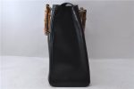 Authentic GUCCI Bamboo 2Way Shoulder Tote Bag Leather Black 2367D For Sale