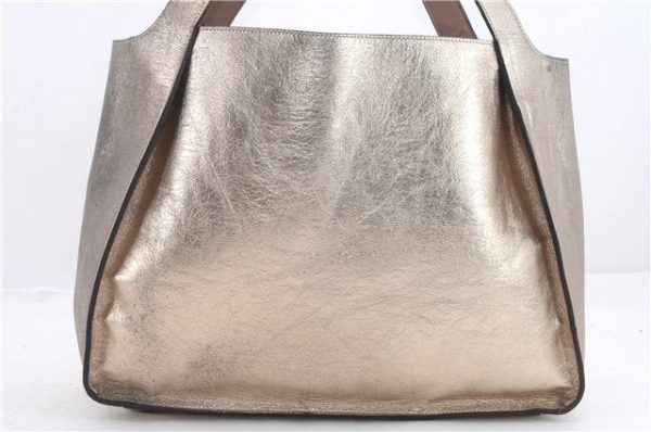 Authentic Stella McCartney Punching Tote Bag Leather Gold 1068D For Discount