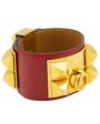 Red Leather Collier de Chien Bracelet Cuff Hot on Sale