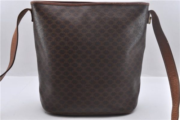 Auth CELINE Macadam Blason Shoulder Cross Body Bag PVC Leather Brown Junk 2076D Online Hot Sale