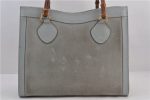 Authentic GUCCI Bamboo Tote Hand Bag Suede Leather Light Blue Junk 1969D For Sale