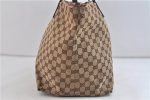 Authentic GUCCI Web Sherry Line Tote Bag GG Canvas Leather 131231 Brown 9719C Sale