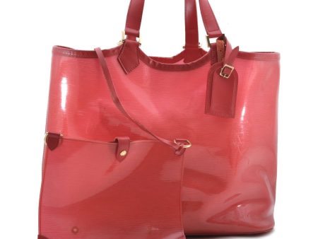 Authentic LOUIS VUITTON Epi Plage Lagoon Bay Tote Bag Clear Red M92150 LV 6821B For Discount