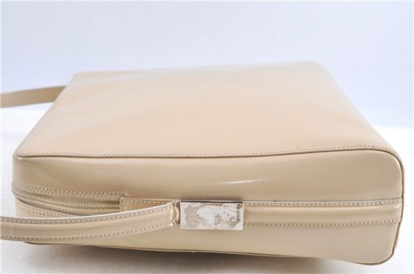 Authentic GUCCI Shoulder Bag Purse Leather Ivory H9221 Hot on Sale