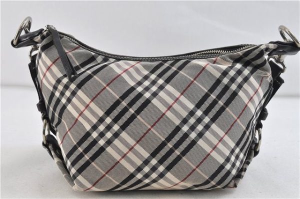 Auth BURBERRY BLUE LABEL Check Shoulder Cross Body Bag Canvas Leather Gray 1554D For Discount