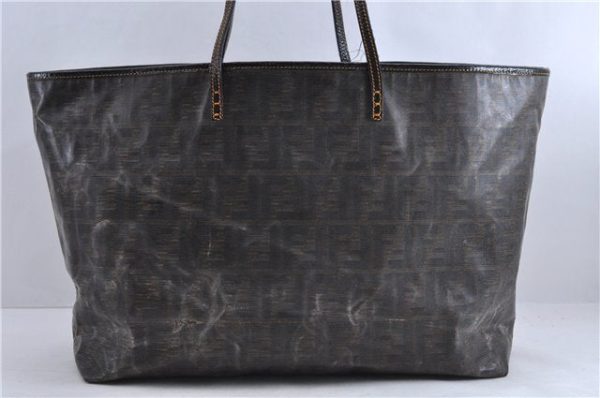 Authentic FENDI Zucca Shoulder Tote Bag PVC Leather Brown 1673D Supply