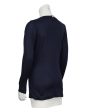 Navy Classic Long Sleeve Top Fashion