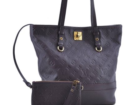 Auth LOUIS VUITTON Monogram Empreinte Citadine PM Tote Bag M40553 Purple G3115 Online Hot Sale