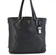 Authentic PRADA Leather Shoulder Tote Bag Black 1193D Fashion