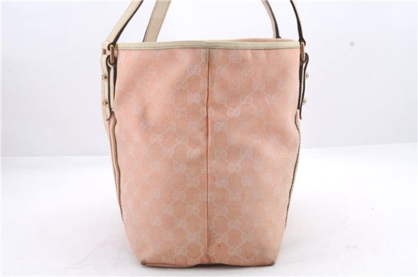 Auth GUCCI Sherry Line Shoulder Tote Bag GG Canvas Leather 139260 Pink 9798C Sale