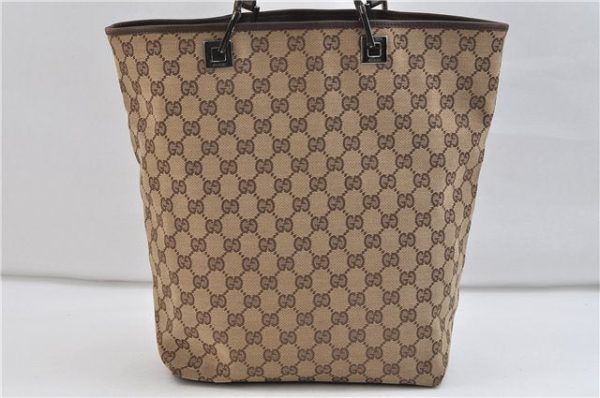 Authentic GUCCI Shoulder Tote Bag GG Canvas Leather 31243 Brown 0515D For Discount