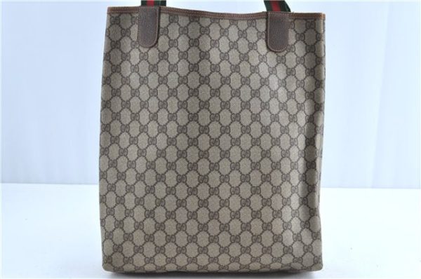 Authentic GUCCI Web Sherry Line Shoulder Tote Bag GG PVC 002586487 Brown H9734 Online now