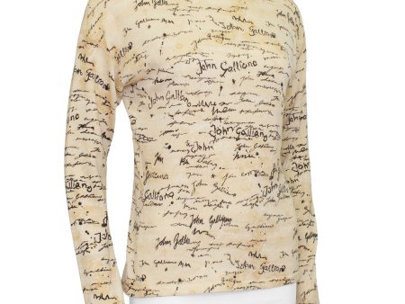 Cream Script Turtleneck Fashion