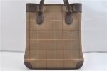 Authentic Burberrys Check Shoulder Tote Bag Canvas Leather Khaki Brown 9653C on Sale