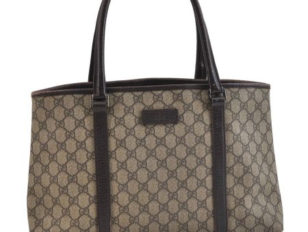 Authentic GUCCI Shoulder Tote Bag GG PVC Leather 114595 Brown 1145D Sale