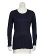 Navy Classic Long Sleeve Top Fashion