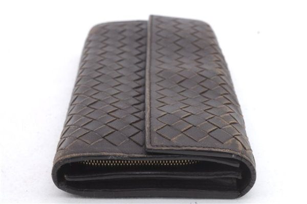 Authentic BOTTEGA VENETA Intrecciato Leather Long Wallet Purse Brown 9482C Discount