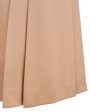 Camel Pleated Wool Gabardine Skirt Hot on Sale