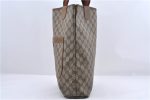 Authentic GUCCI Web Sherry Line Shoulder Tote Bag PVC Leather Brown 9800C on Sale