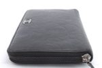 Authentic CHANEL Camellia Calf Skin Round Zip Long Wallet Purse Black 1281D Supply