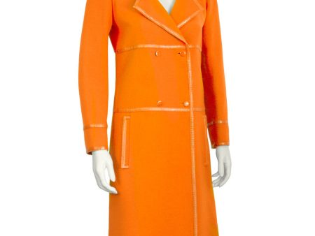 Orange Mod Coat with Vinyl Trim Online Hot Sale