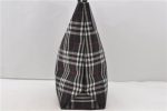 Authentic BURBERRY Check Shoulder Tote Bag Nylon Leather Black 0394D For Sale