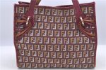 Authentic FENDI Zucchino Tote Hand Bag Canvas Leather Purple 7968B Online Hot Sale