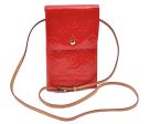 Authentic Louis Vuitton Vernis Walker Shoulder Cross Wallet Red M91153 LV H9310 Fashion